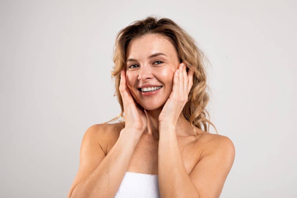 Woman with beautiful results after blepharoplasty in Austin, TX