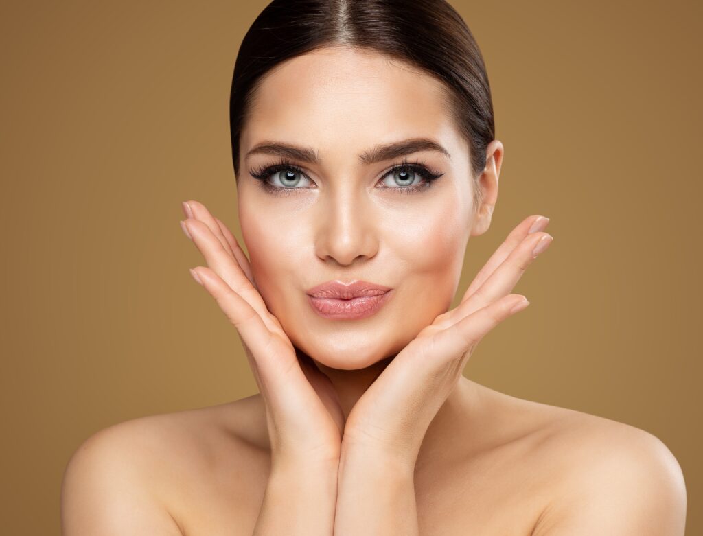 Woman with fuller lips from lip lift in Austin, TX